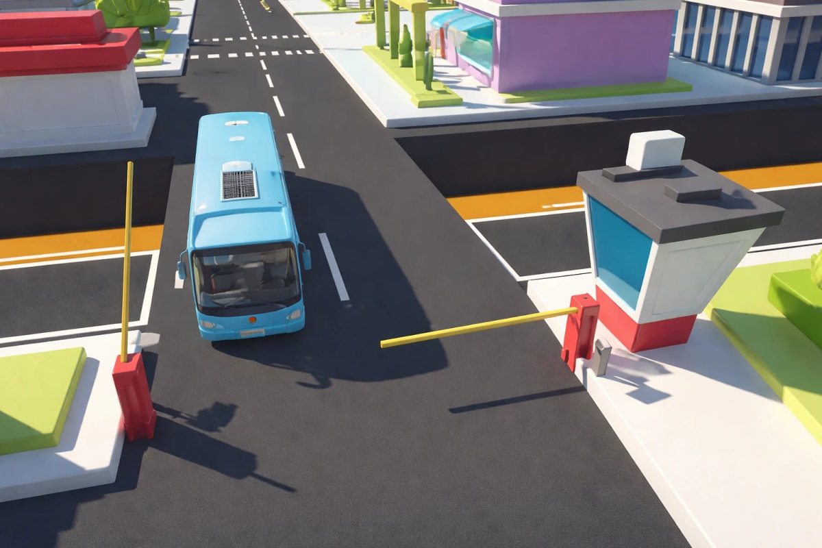 Выезд из автобусного парка